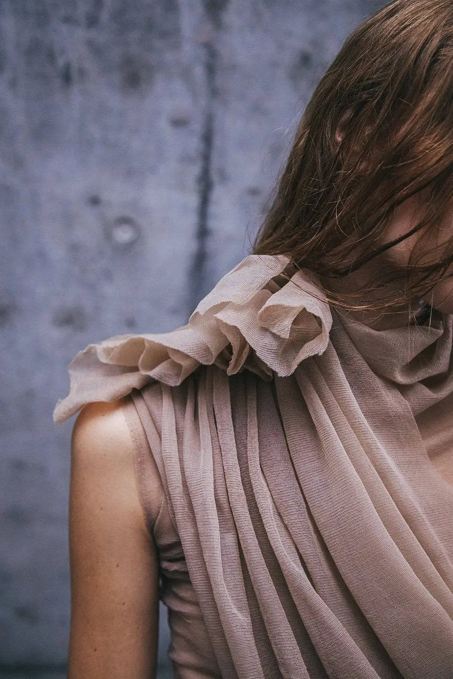 ASYMMETRICAL DRAPED TOP