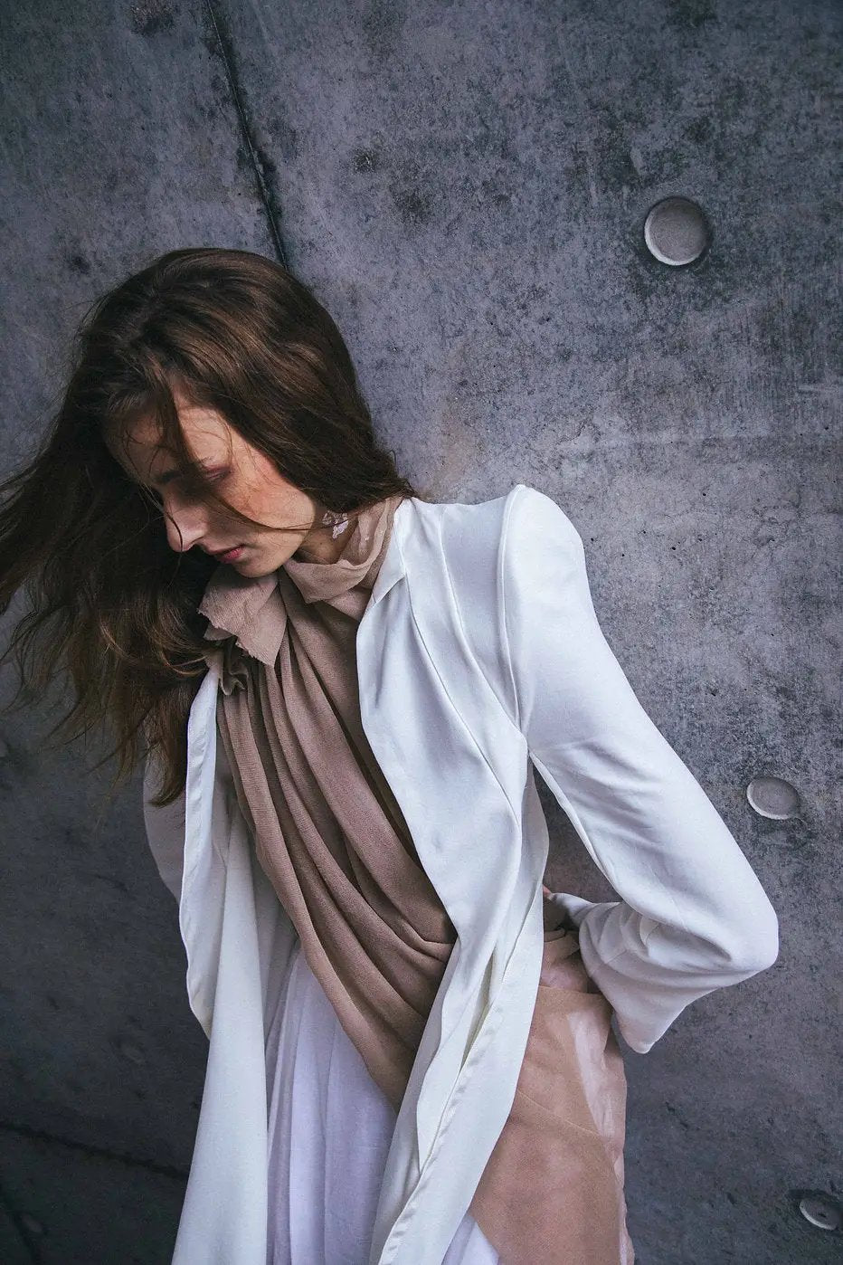 amel  完売品　asymmetry drape tops beige RE ARRIVAL】asymmetry drape tops / beige amel