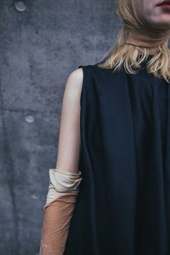 Chic and modern black Deconstructed Dress, highlighting Winnie Witt's unique design aesthetics.