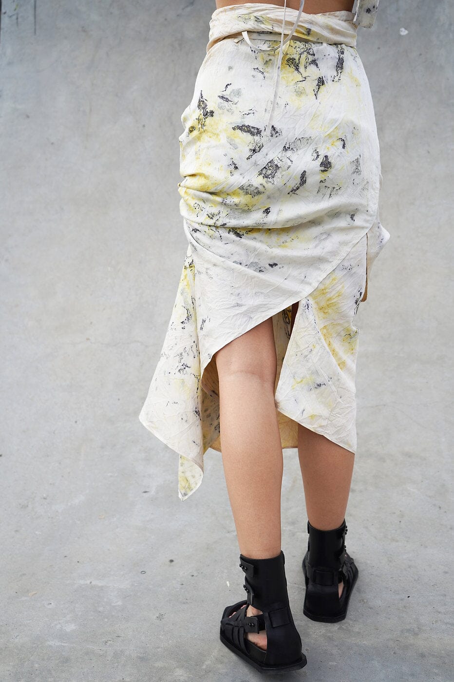 ESME WRAP-EFFECT MIDI SKIRT 