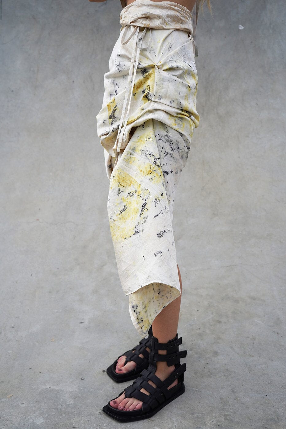 ESME WRAP-EFFECT MIDI SKIRT 