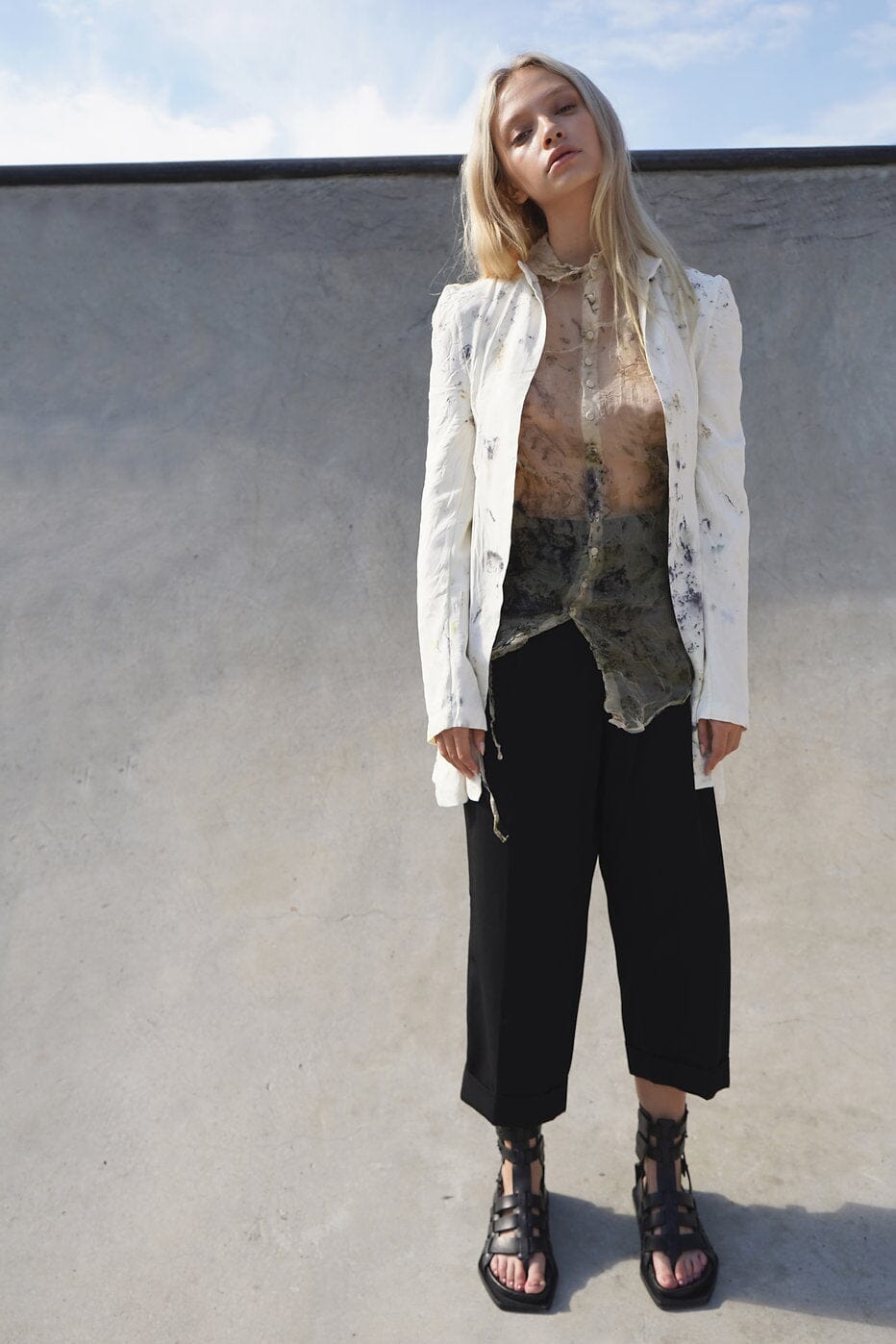 NATURAL DYED CROPPED BLAZER 