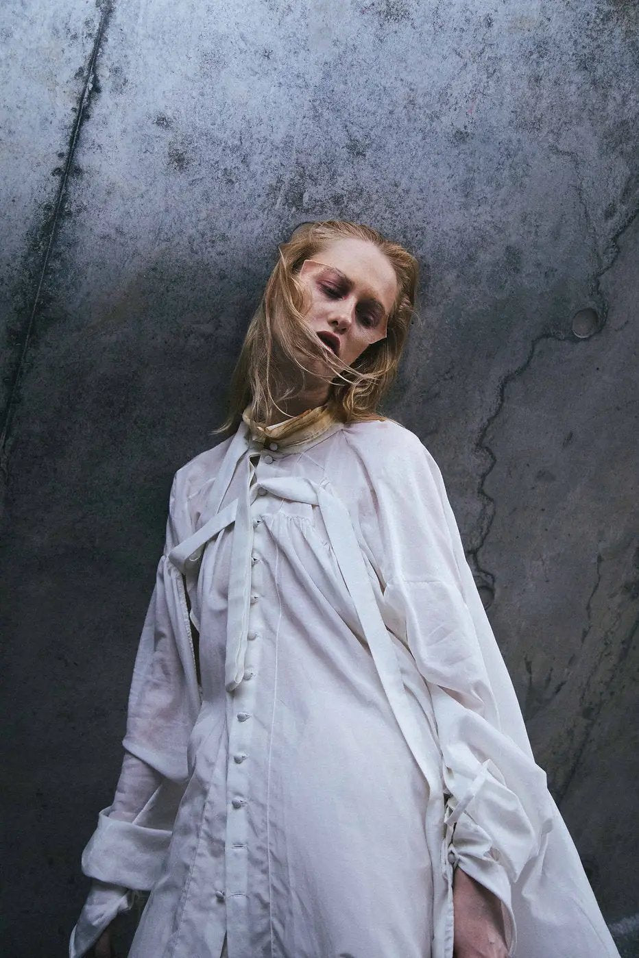 RECYCLED COTTON SILK OVERSIZED SHIRT WHITE