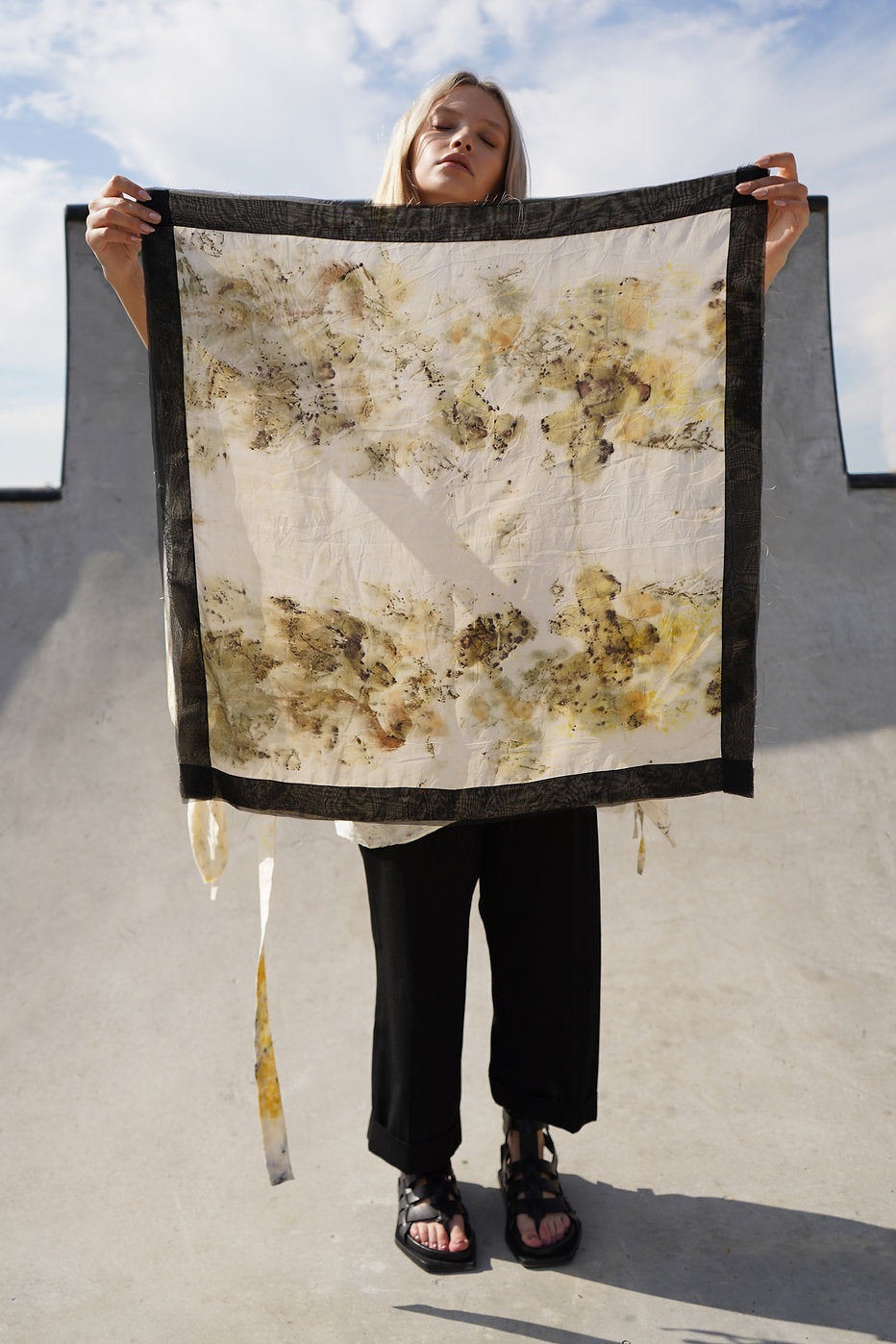 NATURAL DYED SILK SCARF SQUARE